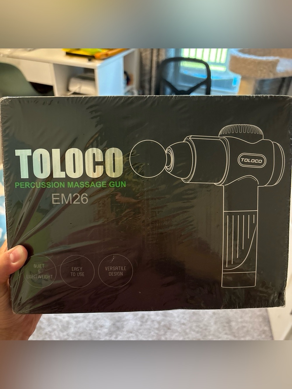 TOLOCO EM26 Percussion Massage Gun in Black